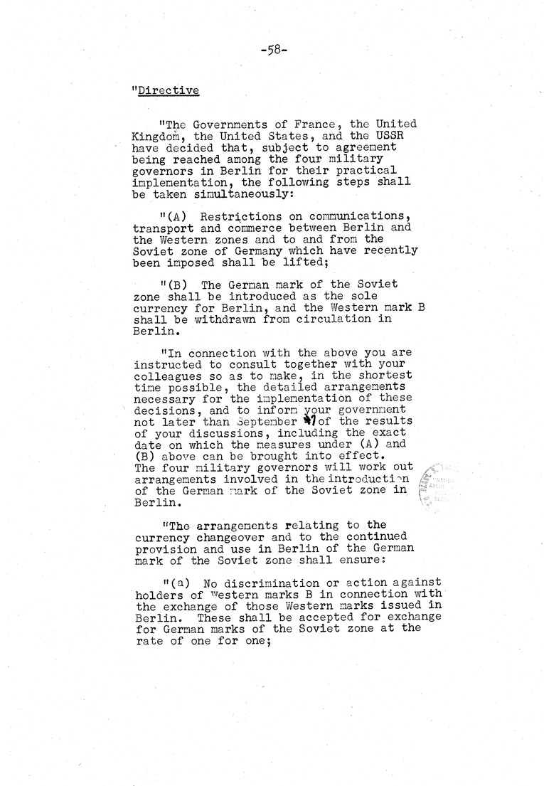 Memorandum from Eben Ayers to President Harry S. Truman, with Attached Report, The Berlin Crisis: Report of the Moscow Discussions, 1948