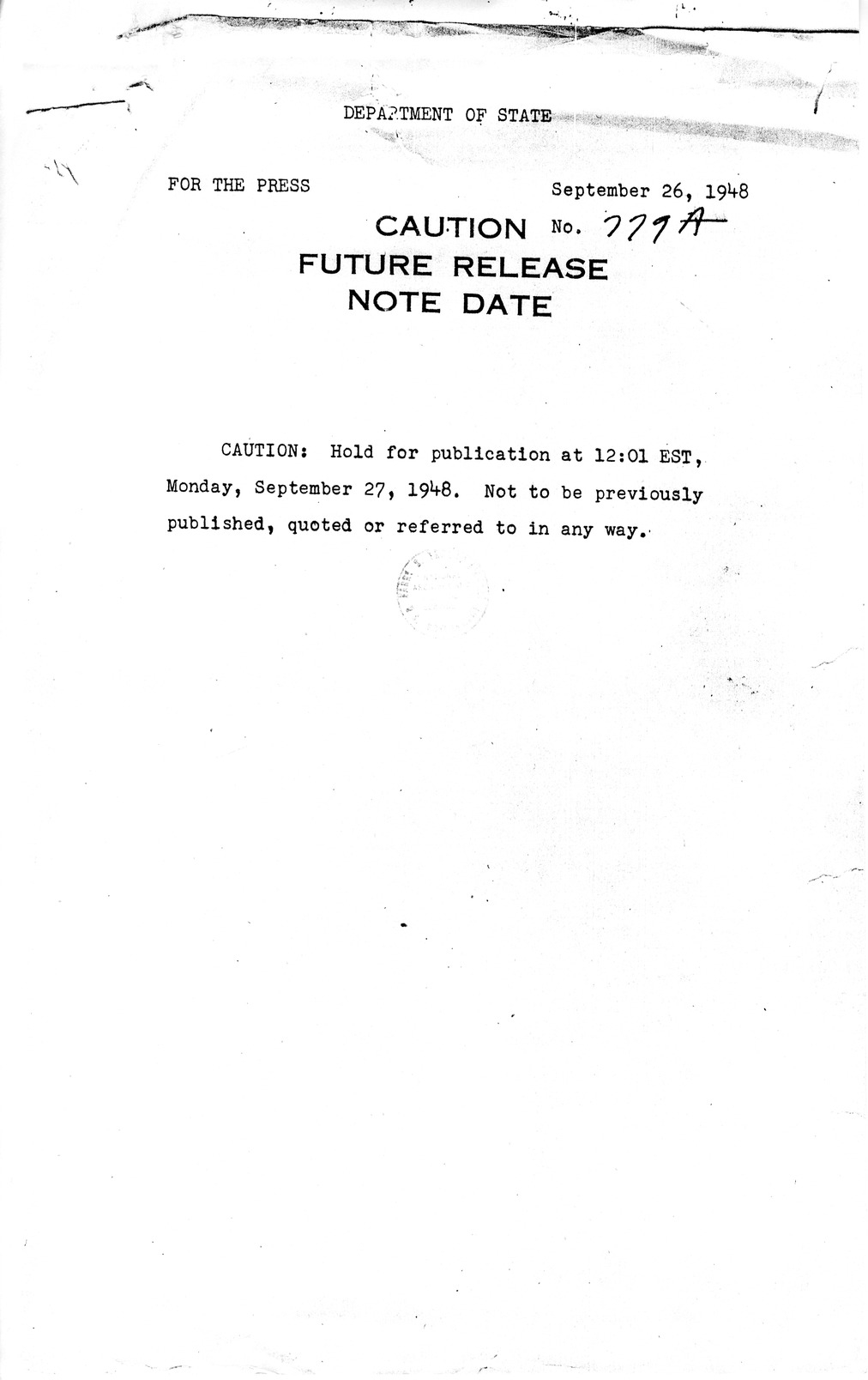 Press Release, The Berlin Crisis: A Report on the Moscow Discussions, 1948