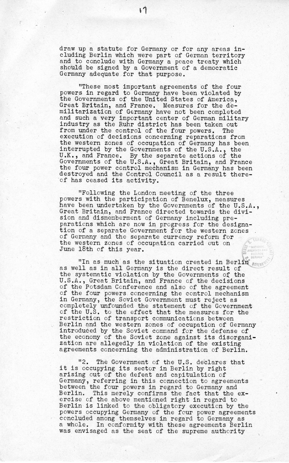 Press Release, The Berlin Crisis: A Report on the Moscow Discussions, 1948