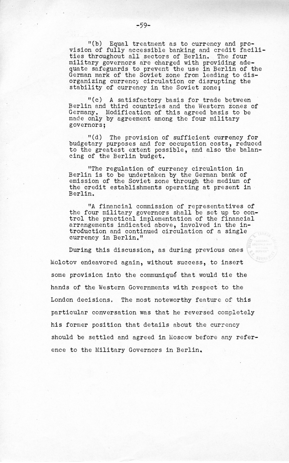 Press Release, The Berlin Crisis: A Report on the Moscow Discussions, 1948