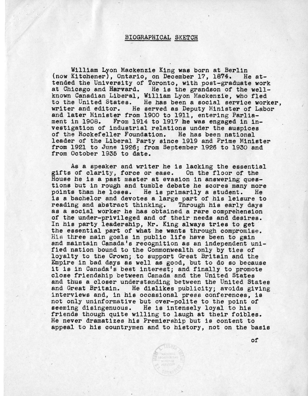 Memorandum from Dean Acheson to President Harry S. Truman, with Attachment