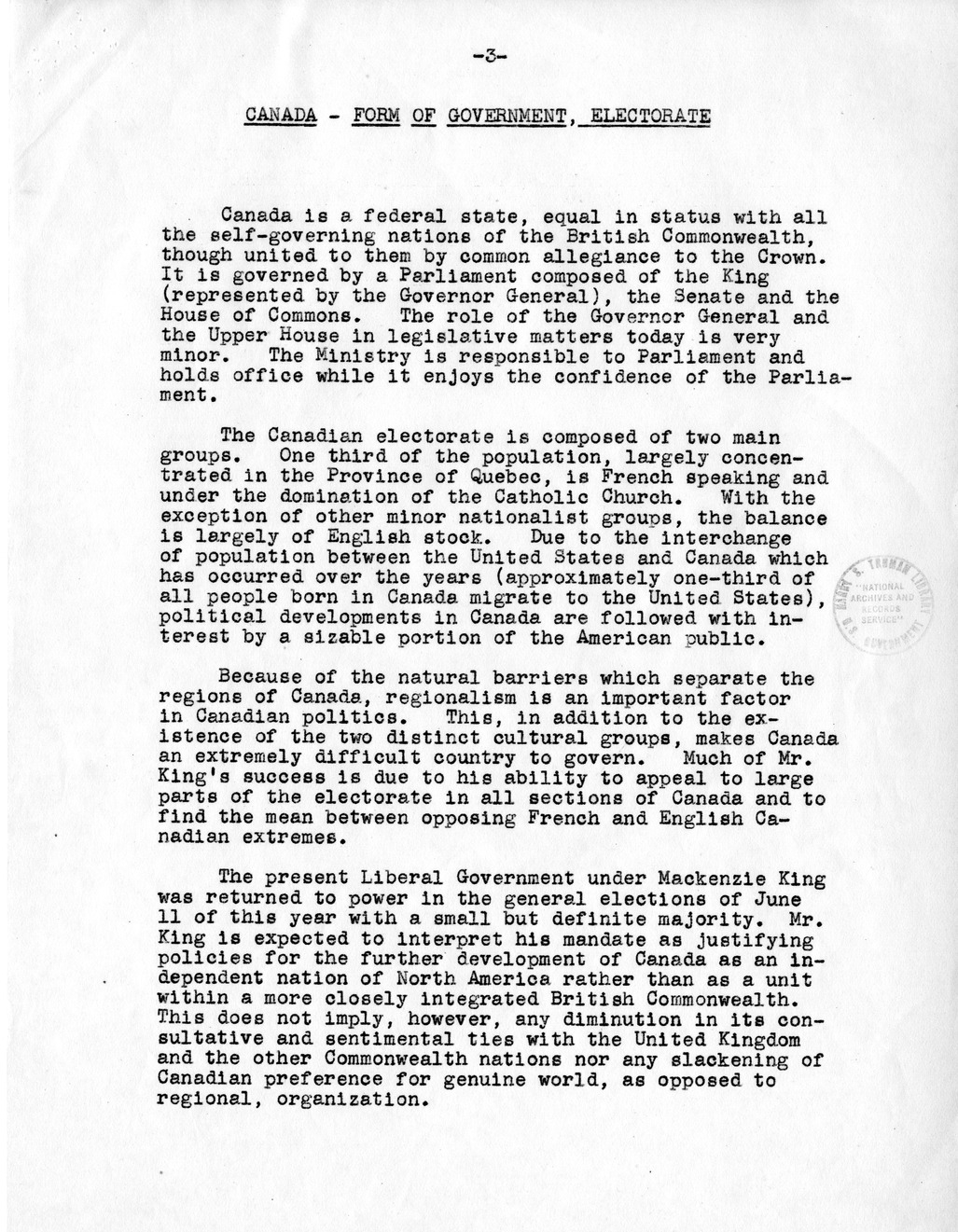 Memorandum from Dean Acheson to President Harry S. Truman, with Attachment