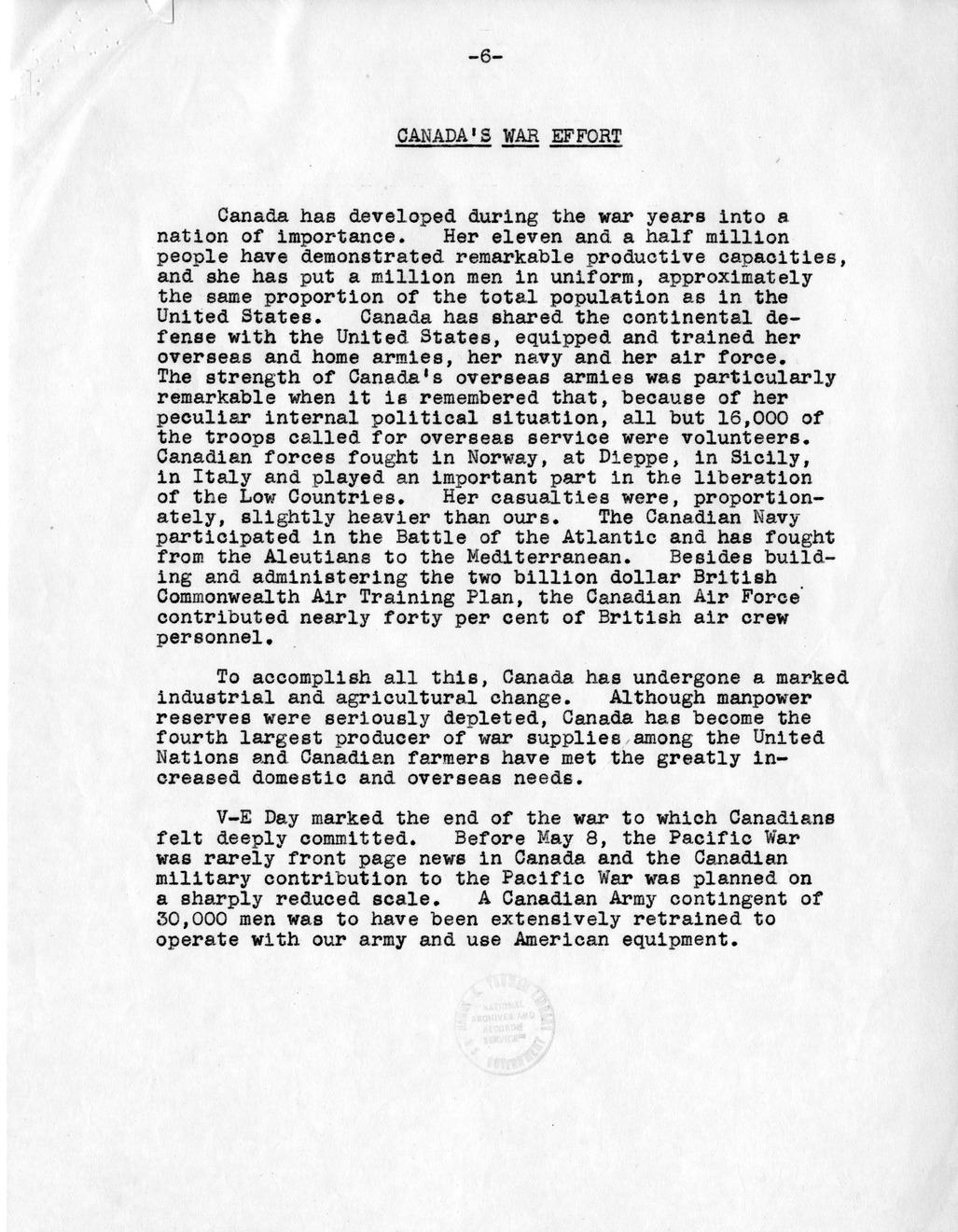 Memorandum from Dean Acheson to President Harry S. Truman, with Attachment