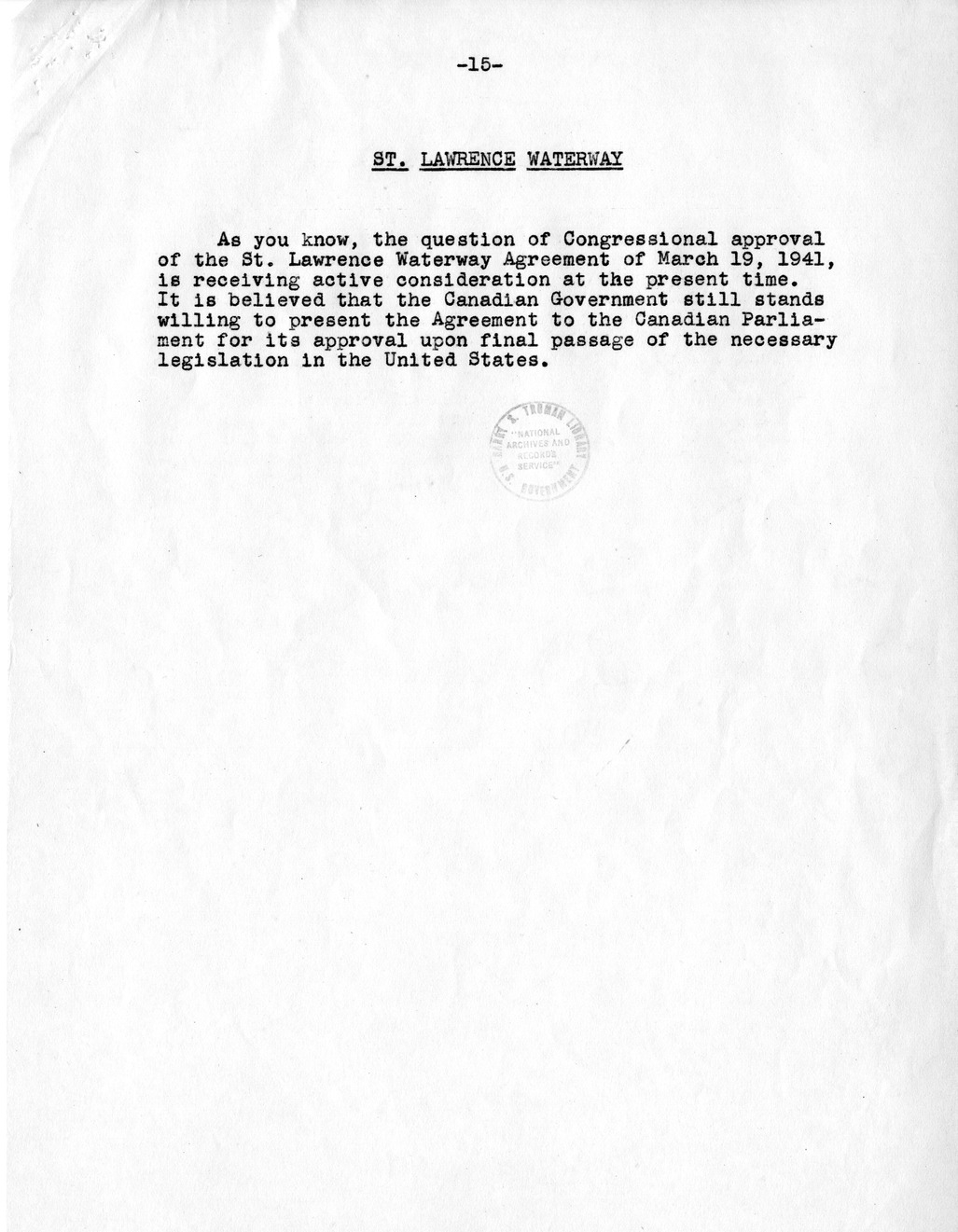 Memorandum from Dean Acheson to President Harry S. Truman, with Attachment