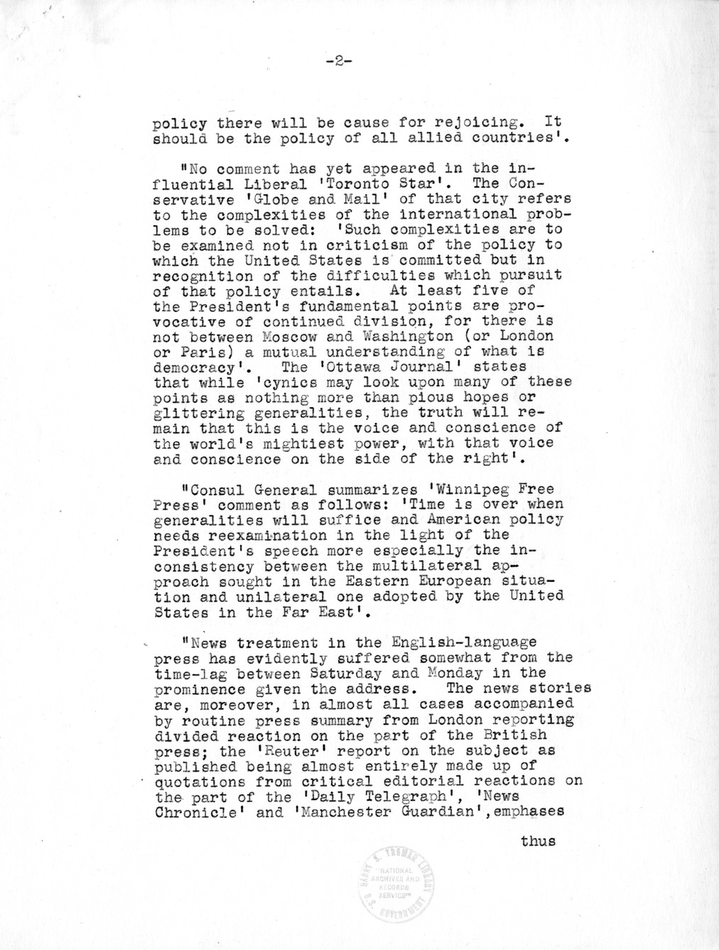 Message from Ambassador Ray Atherton