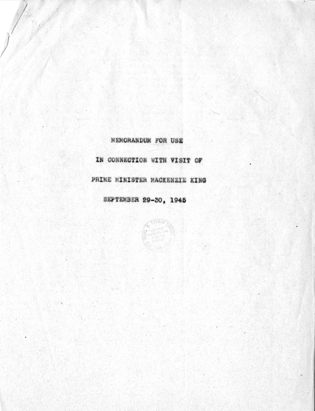 Memorandum from Dean Acheson to President Harry S. Truman, with Attached Memorandum