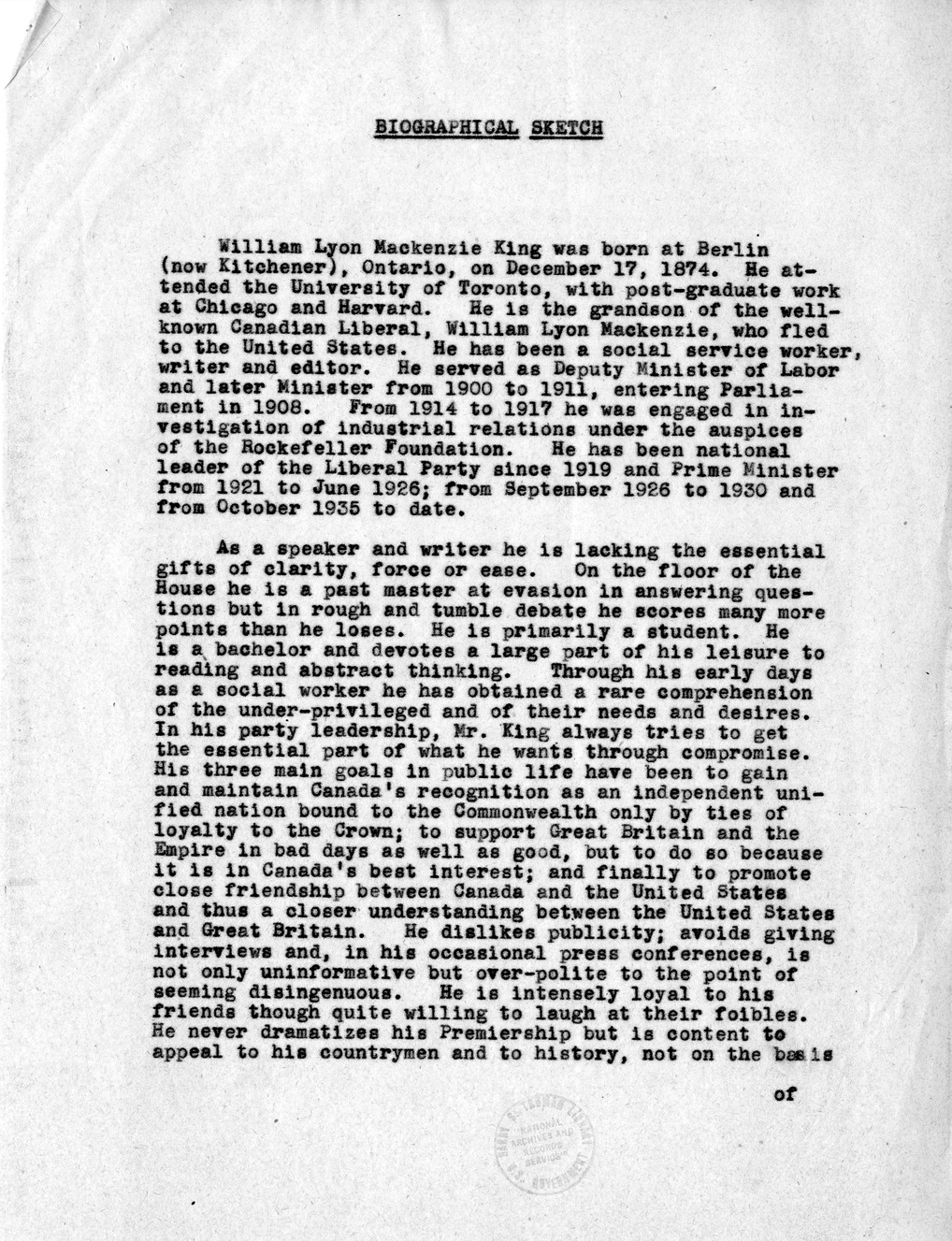 Memorandum from Dean Acheson to President Harry S. Truman, with Attached Memorandum