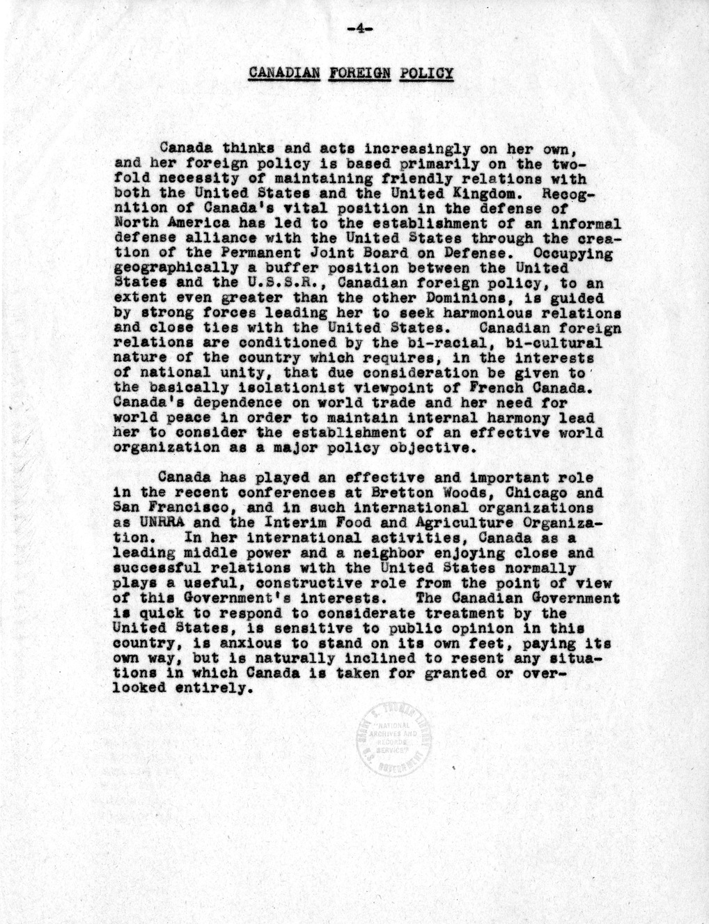Memorandum from Dean Acheson to President Harry S. Truman, with Attached Memorandum