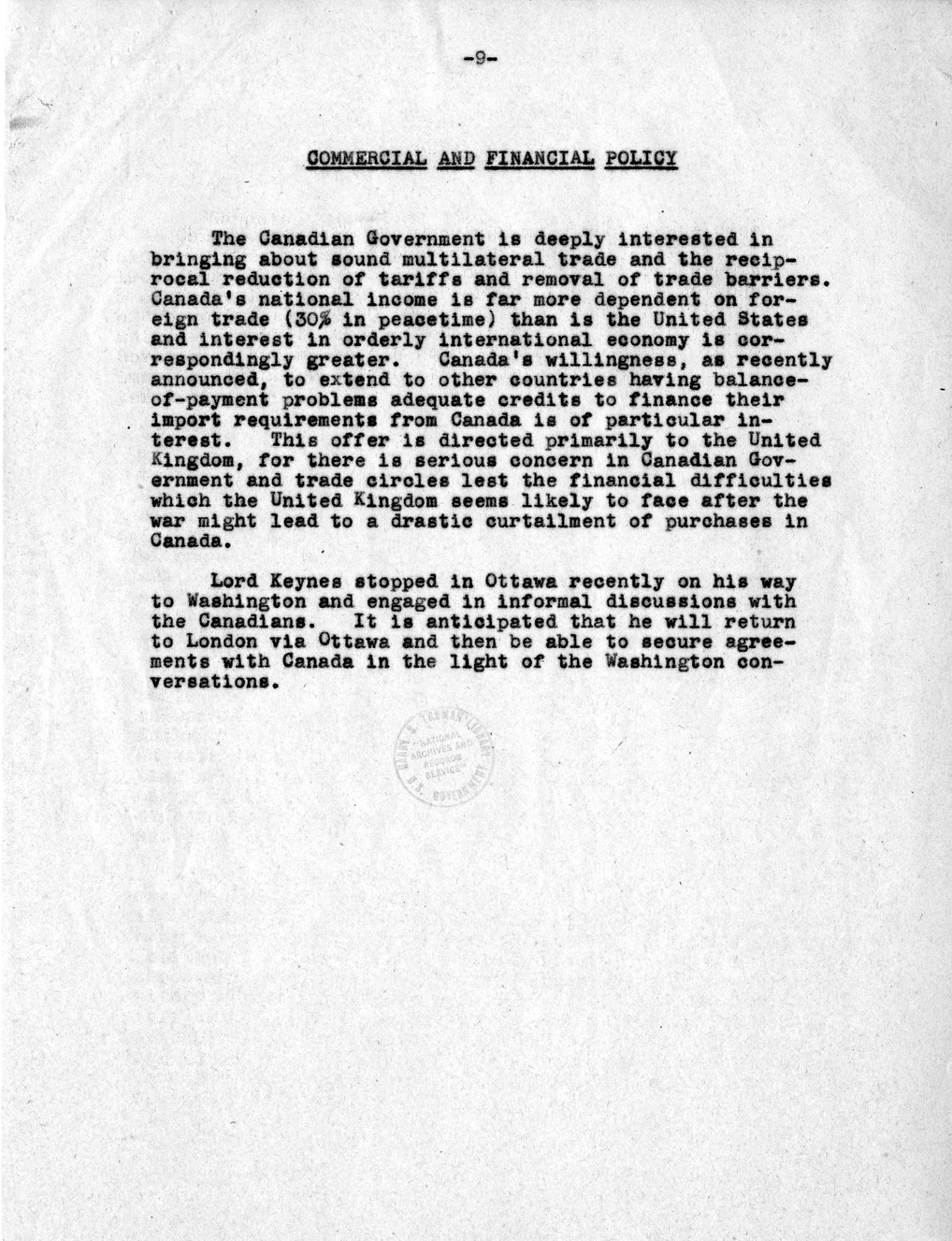 Memorandum from Dean Acheson to President Harry S. Truman, with Attached Memorandum