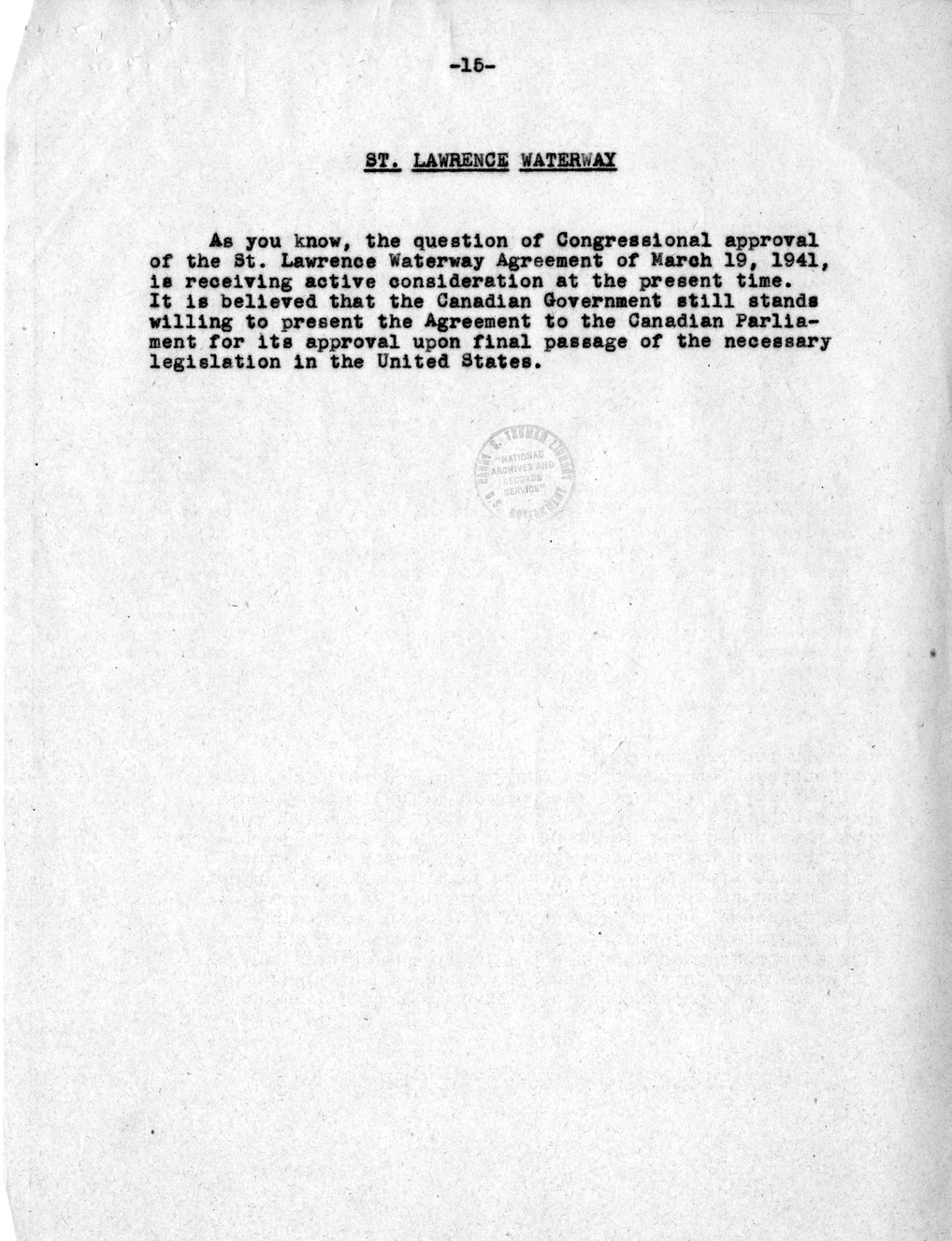 Memorandum from Dean Acheson to President Harry S. Truman, with Attached Memorandum