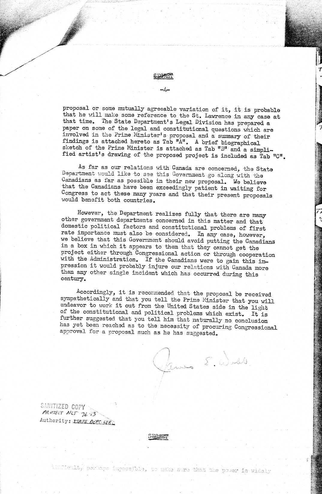 Memorandum from James Webb to Charles Murphy, with Attachments [Sanitized Copy]