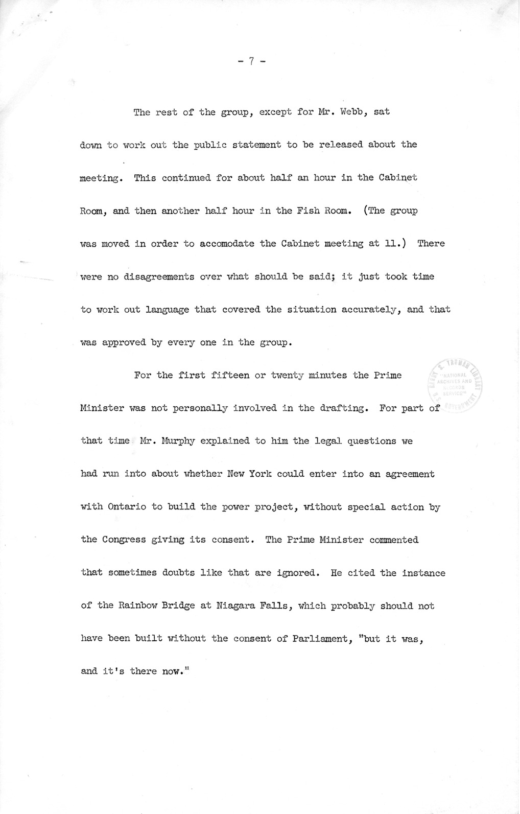 Memorandum from George Elsey to President Harry S. Truman, with Attachment