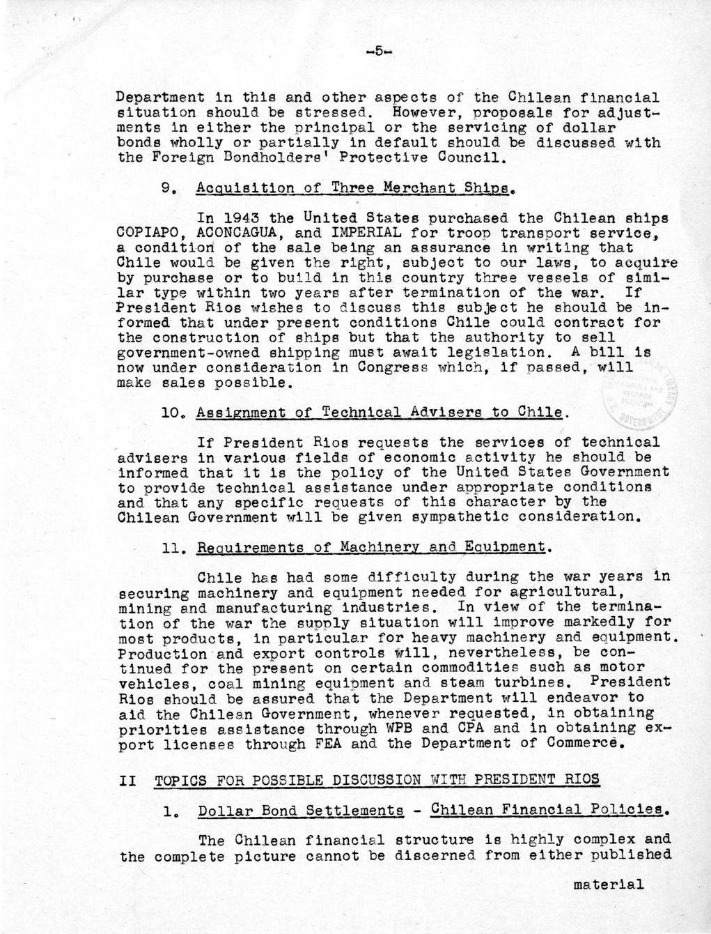 Memorandum from Secretary of State James Byrnes to President Harry S. Truman