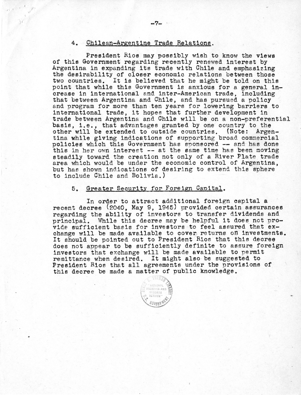 Memorandum from Secretary of State James Byrnes to President Harry S. Truman