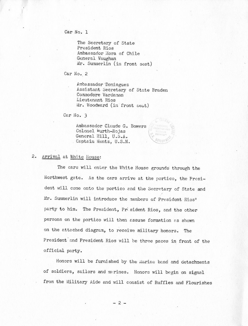 Memorandum from Brigadier General Harry H. Vaughan