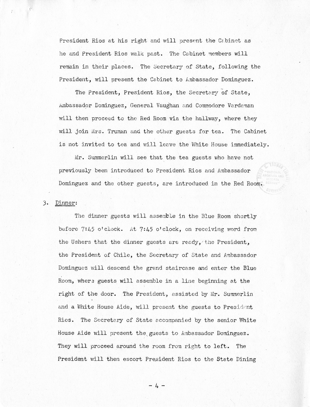 Memorandum from Brigadier General Harry H. Vaughan