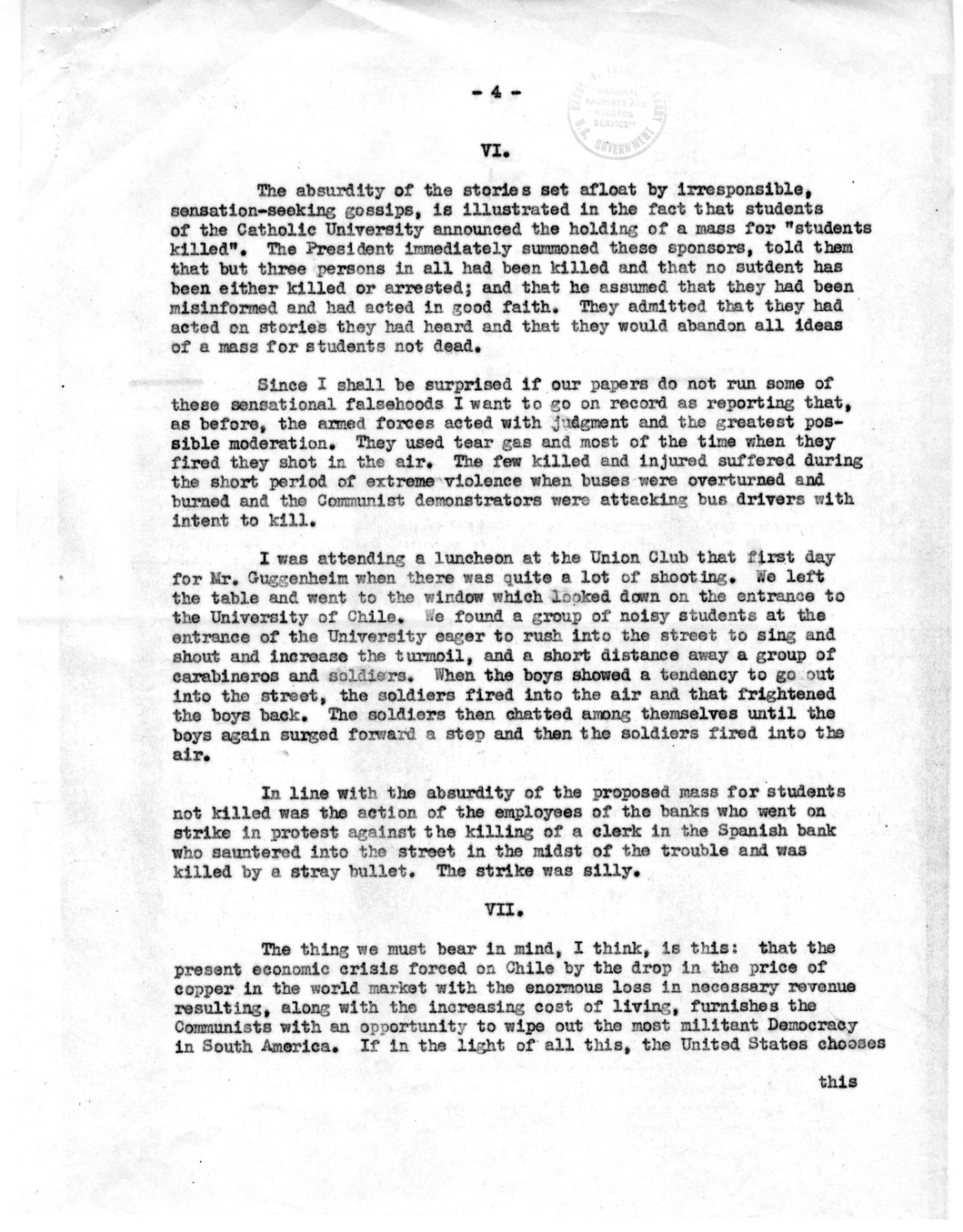 Correspondence Between Ambassador Claude Bowers and President Harry S. Truman, with Attachment