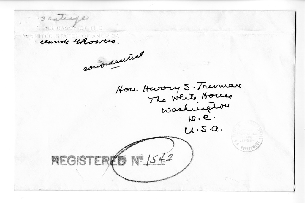 Correspondence Between Ambassador Claude Bowers and President Harry S. Truman