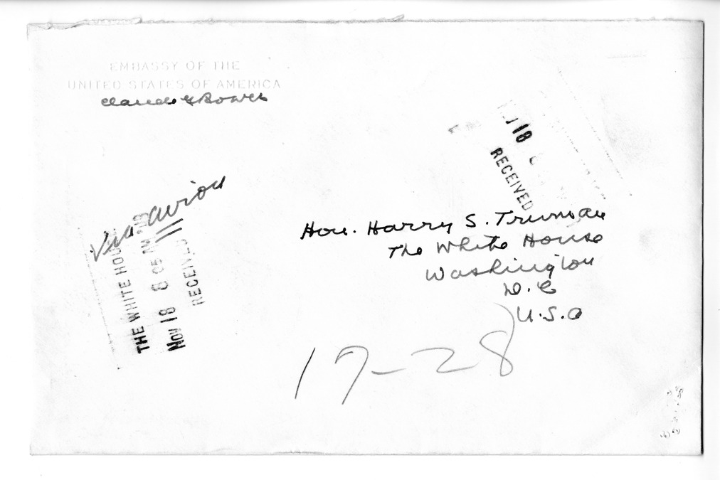 Correspondence Between Ambassador Claude Bowers and President Harry S. Truman