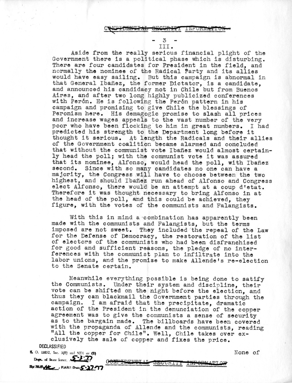 Correspondence Between Ambassador Claude Bowers and President Harry S. Truman, with Attachments and Related Material