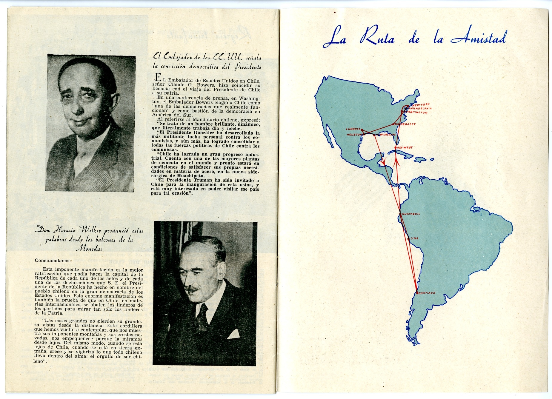 Pamphlet of the Visit to the United States of President Gabriel Gonzalez Videla of Chile