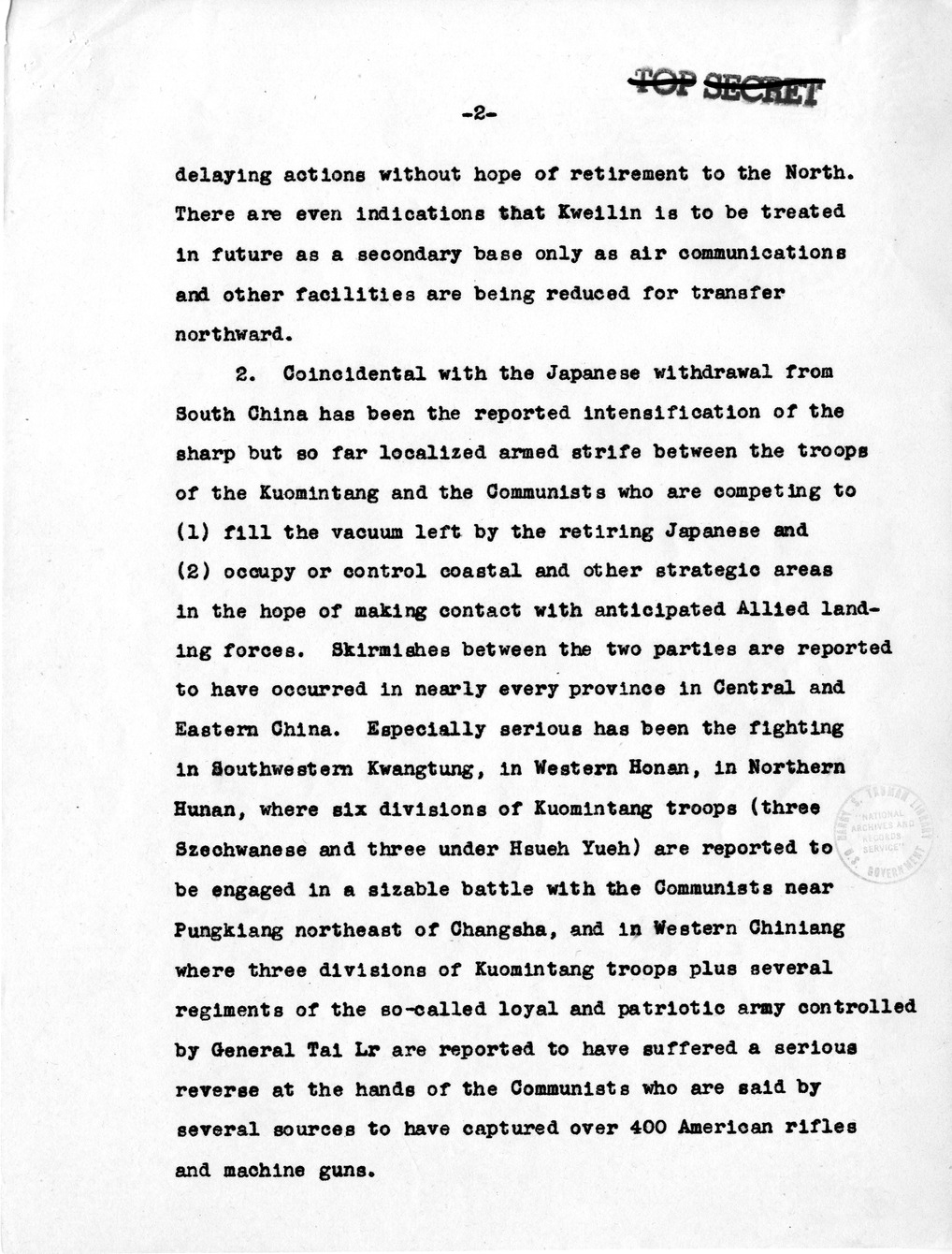 Memorandum from Joseph Grew to President Harry S. Truman, with Attachments