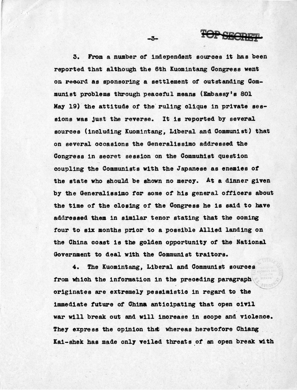 Memorandum from Joseph Grew to President Harry S. Truman, with Attachments