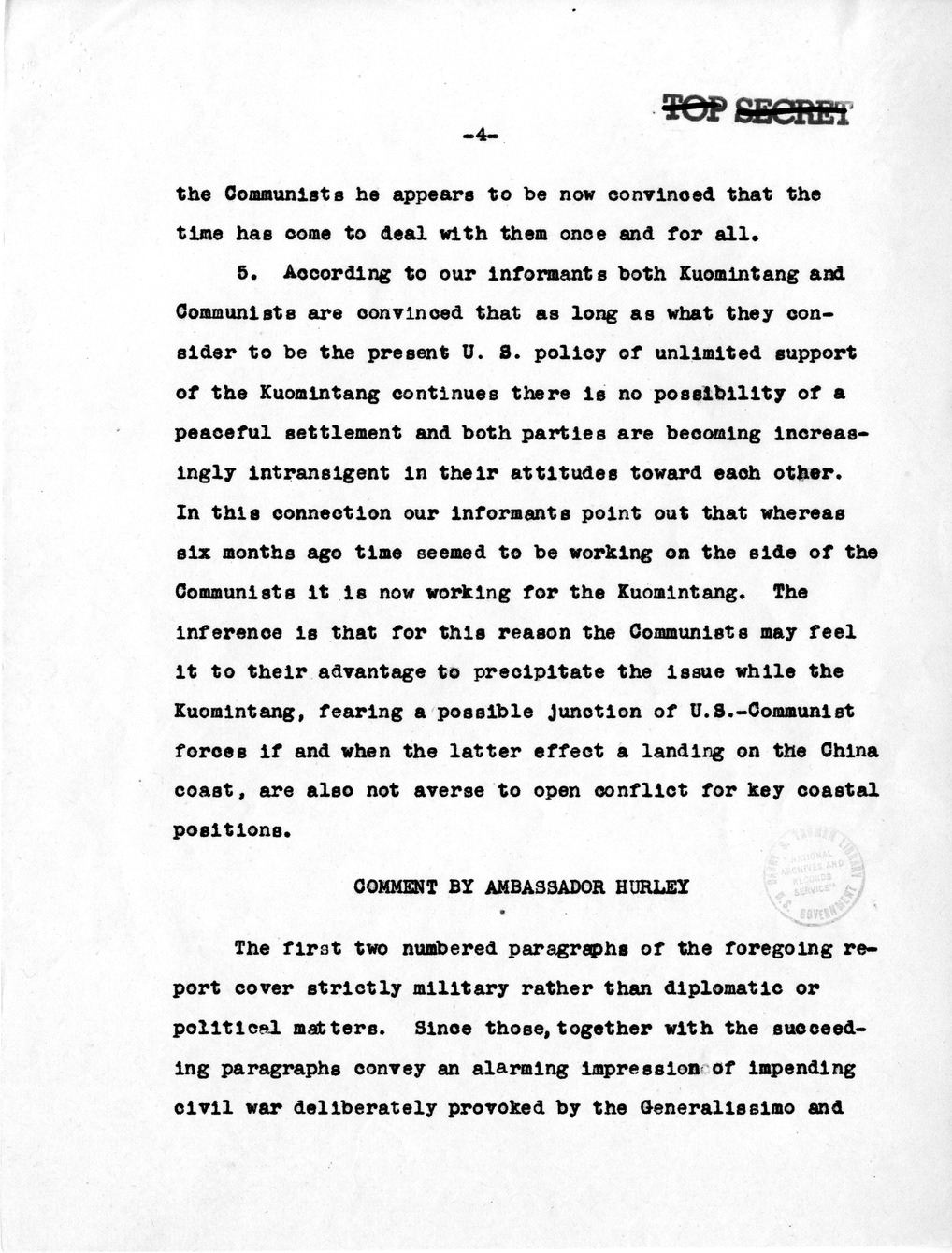Memorandum from Joseph Grew to President Harry S. Truman, with Attachments