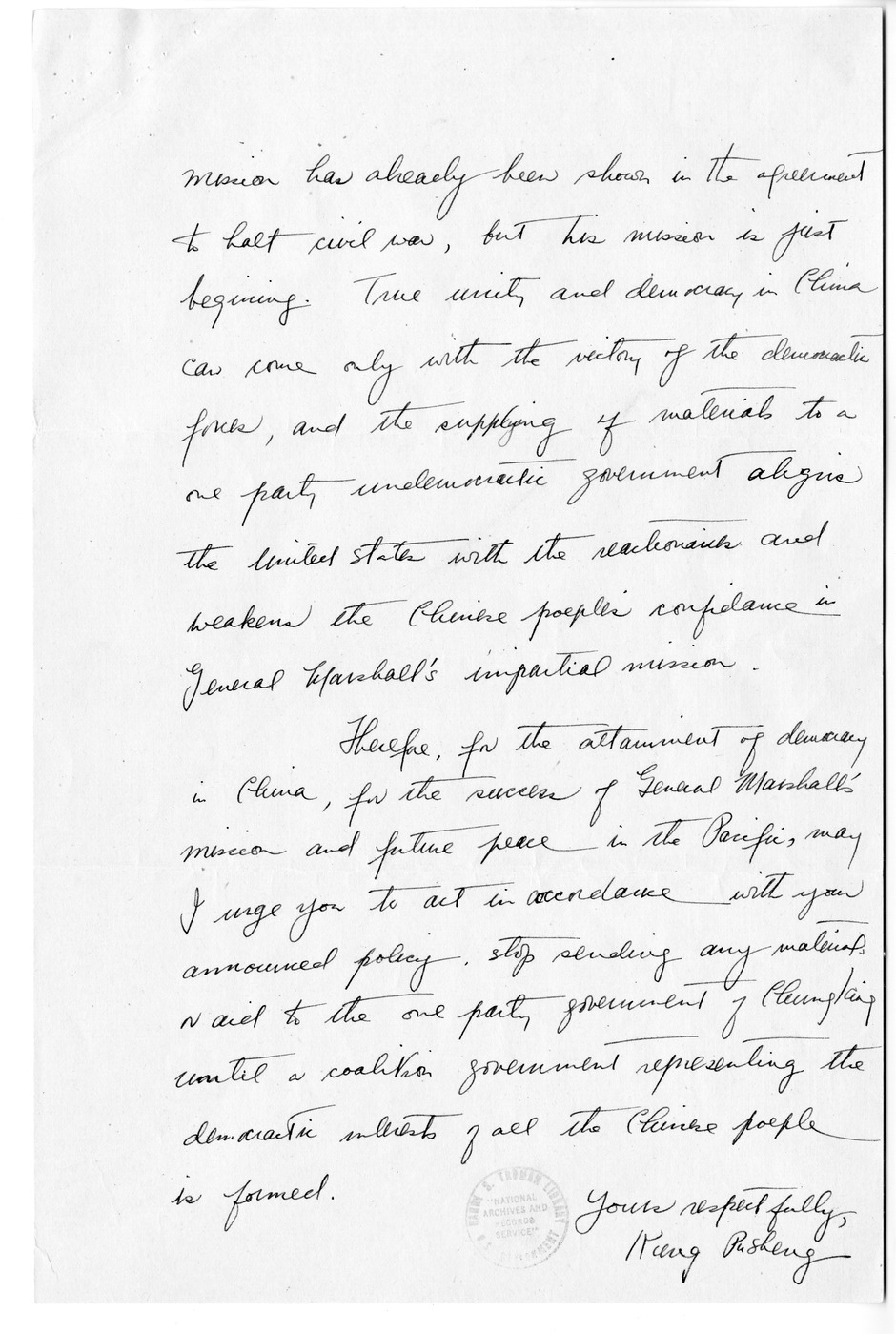 Memorandum from President Harry S. Truman to Secretary of Commerce Wallace with Attachments