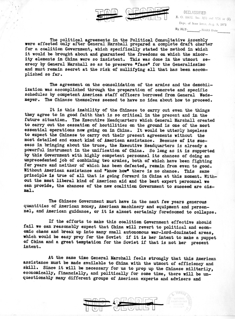 Memorandum from Secretary of State James Byrnes to Matthew Connelly, with Attached Memorandum from James Shepley to President Harry S. Truman