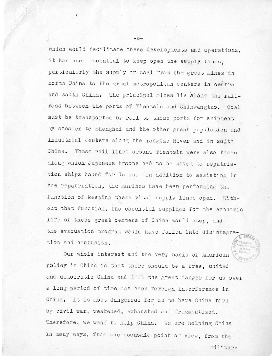 Memorandum, Background on Situation in China