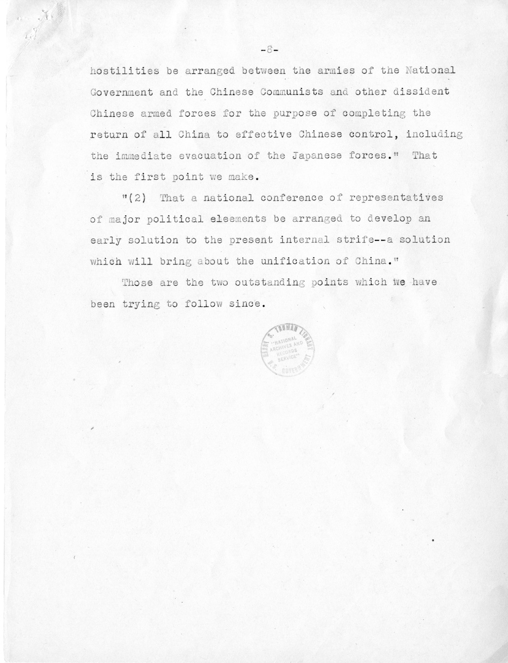 Memorandum, Background on Situation in China