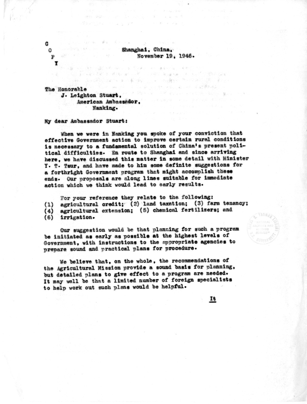 Memorandum from Edwin A. Locke to President Harry S. Truman, With Attachment