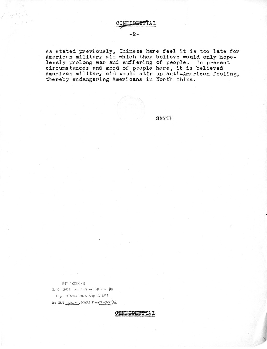 Memorandum from Walton Butterworth for the White House Signal Center, with Attachements