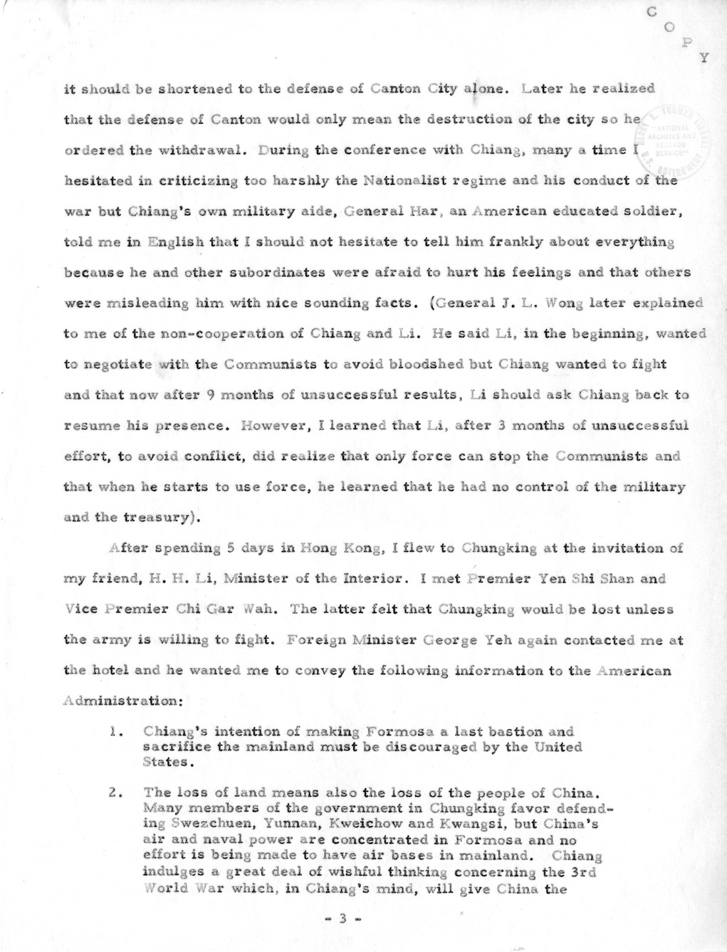 Memorandum from President Harry S. Truman to Secretary of State Dean Acheson, with Attachment