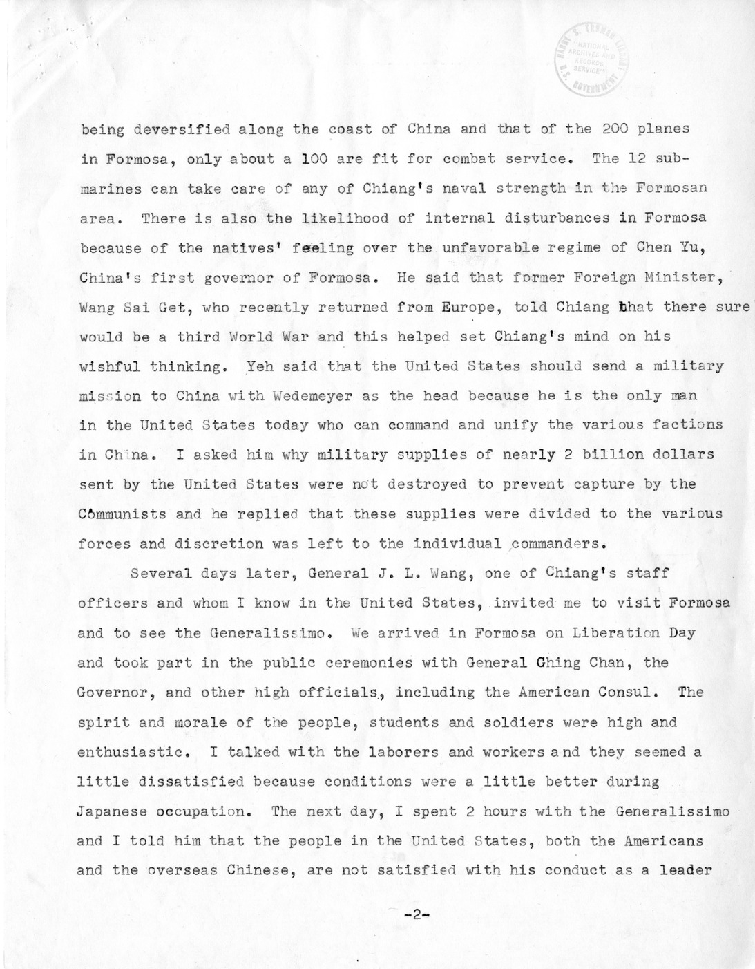 Memorandum from President Harry S. Truman to Secretary of State Dean Acheson, with Attachment