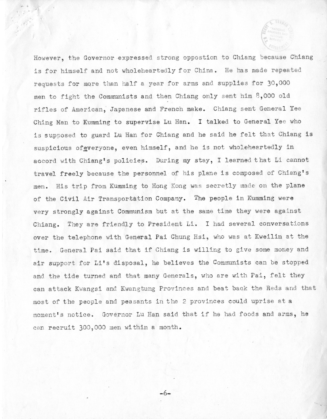 Memorandum from President Harry S. Truman to Secretary of State Dean Acheson, with Attachment