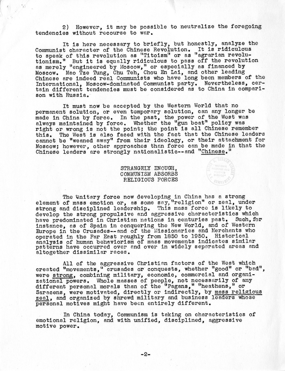 Memorandum by Maury Maverick, Concerning Asia (Principally China) and the Psychological Factors of Unity There