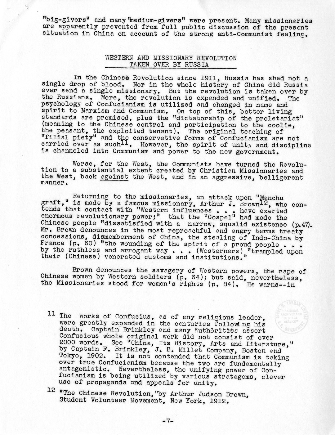 Memorandum by Maury Maverick, Concerning Asia (Principally China) and the Psychological Factors of Unity There