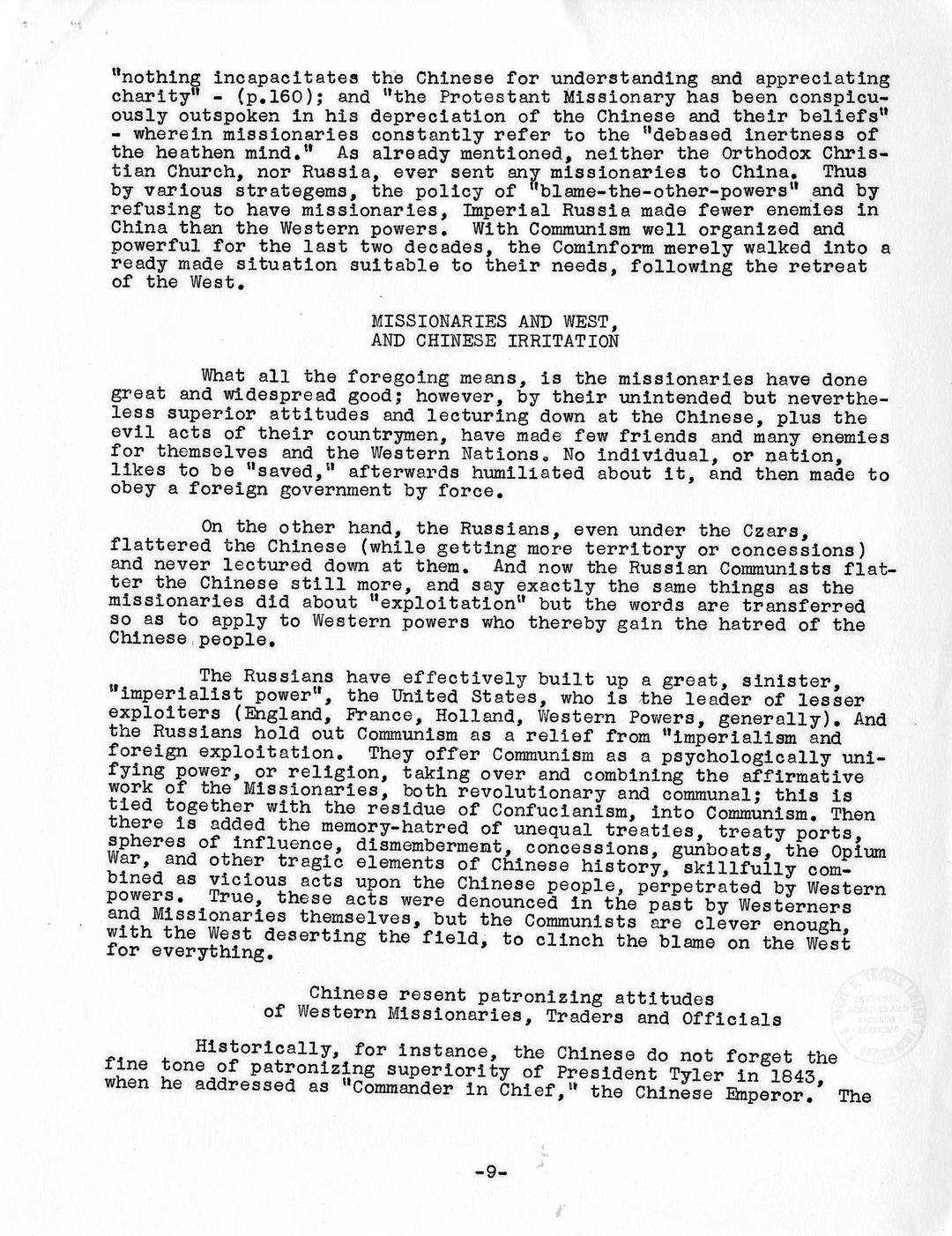 Memorandum by Maury Maverick, Concerning Asia (Principally China) and the Psychological Factors of Unity There