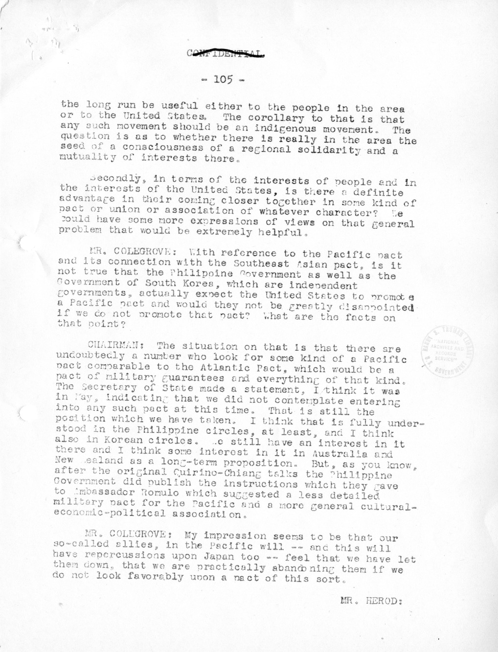 Record of Round-Table Discussion by Twenty-Five Far East Experts with the Department of State on "American Policy Toward China" [Part 2]