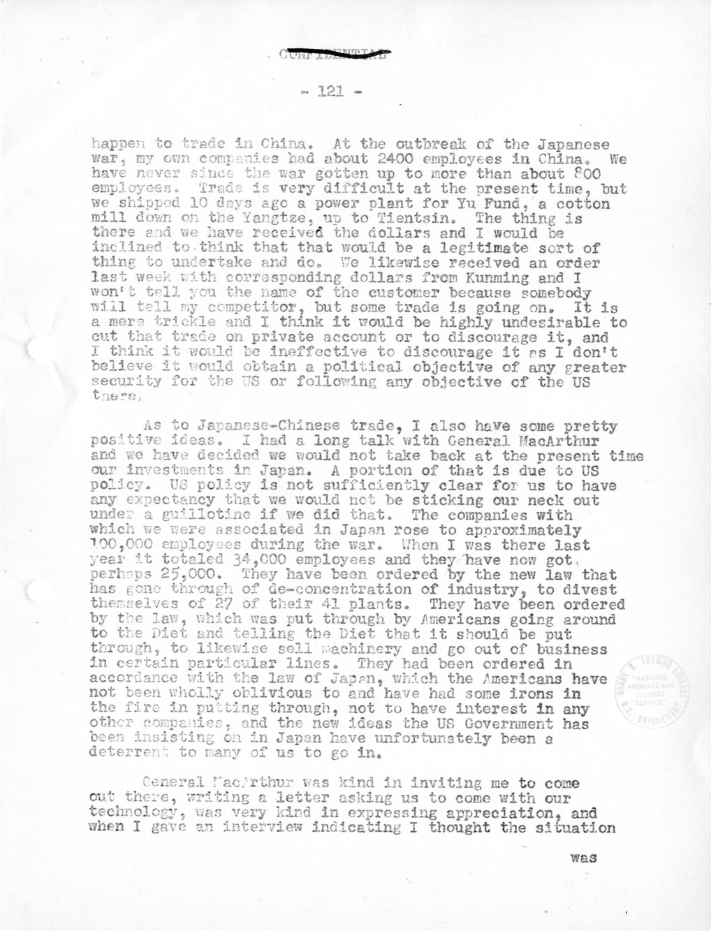 Record of Round-Table Discussion by Twenty-Five Far East Experts with the Department of State on "American Policy Toward China" [Part 2]
