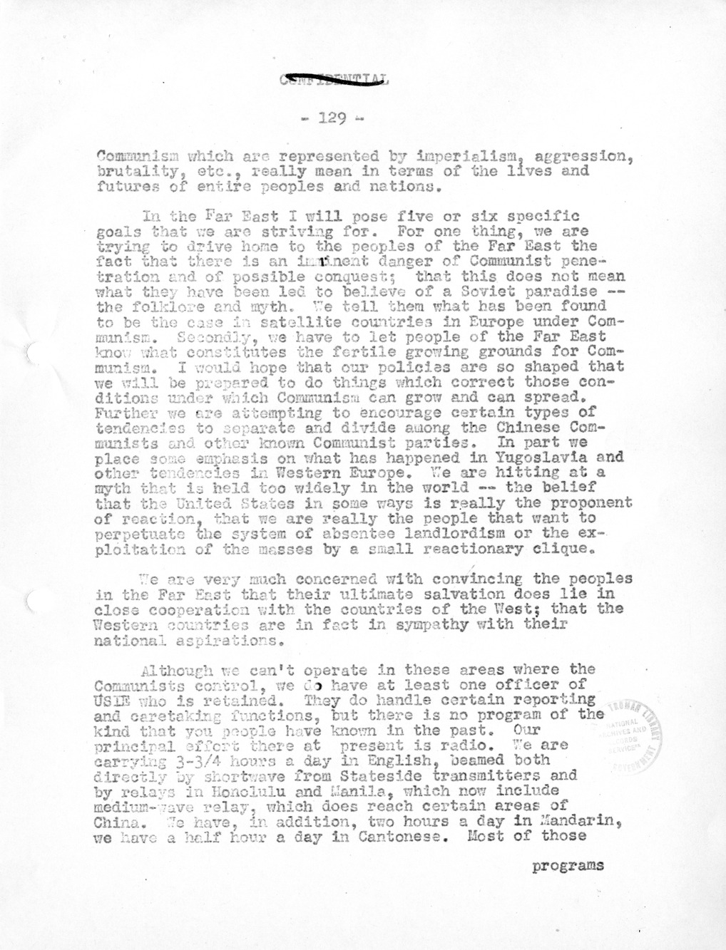 Record of Round-Table Discussion by Twenty-Five Far East Experts with the Department of State on "American Policy Toward China" [Part 2]