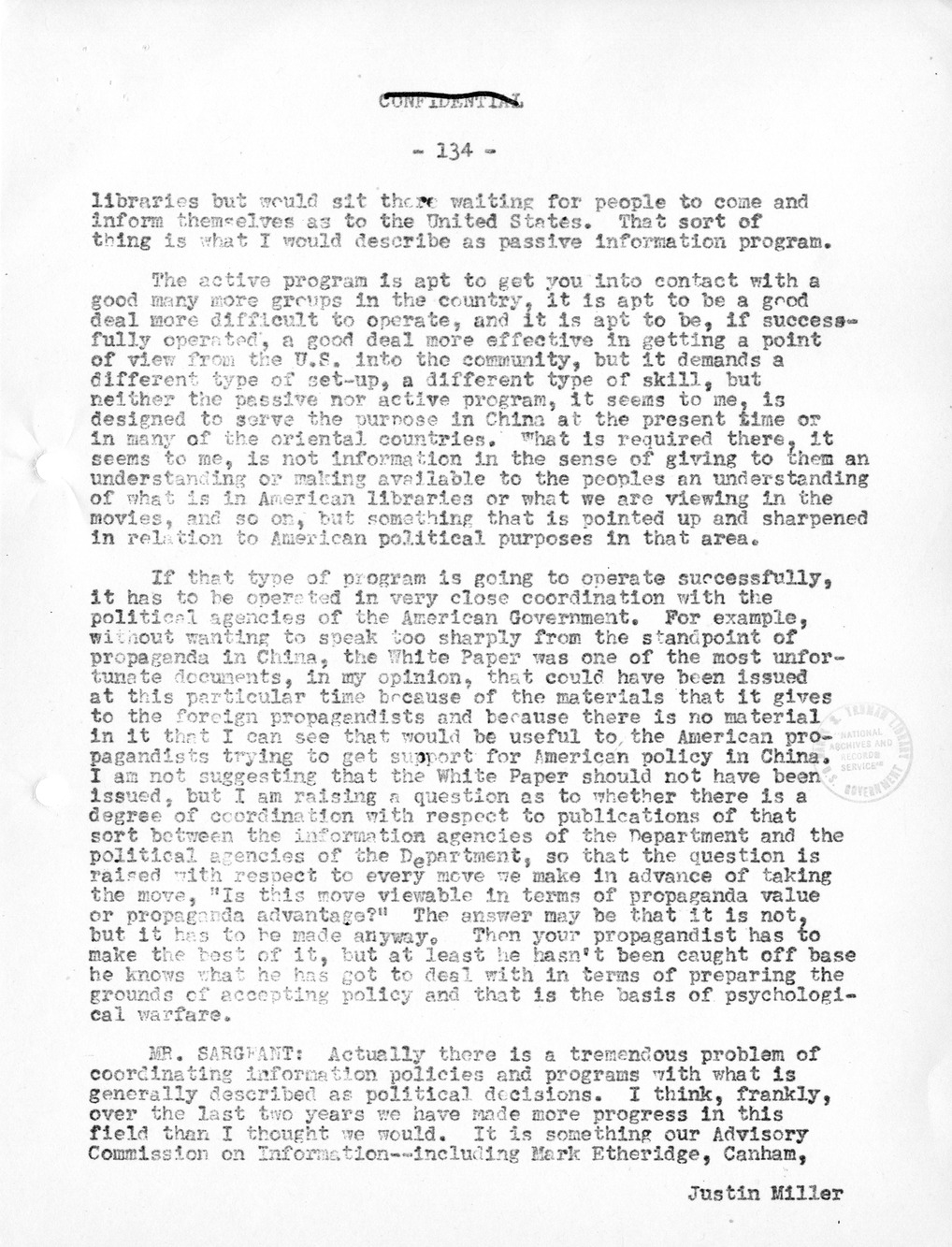 Record of Round-Table Discussion by Twenty-Five Far East Experts with the Department of State on "American Policy Toward China" [Part 2]