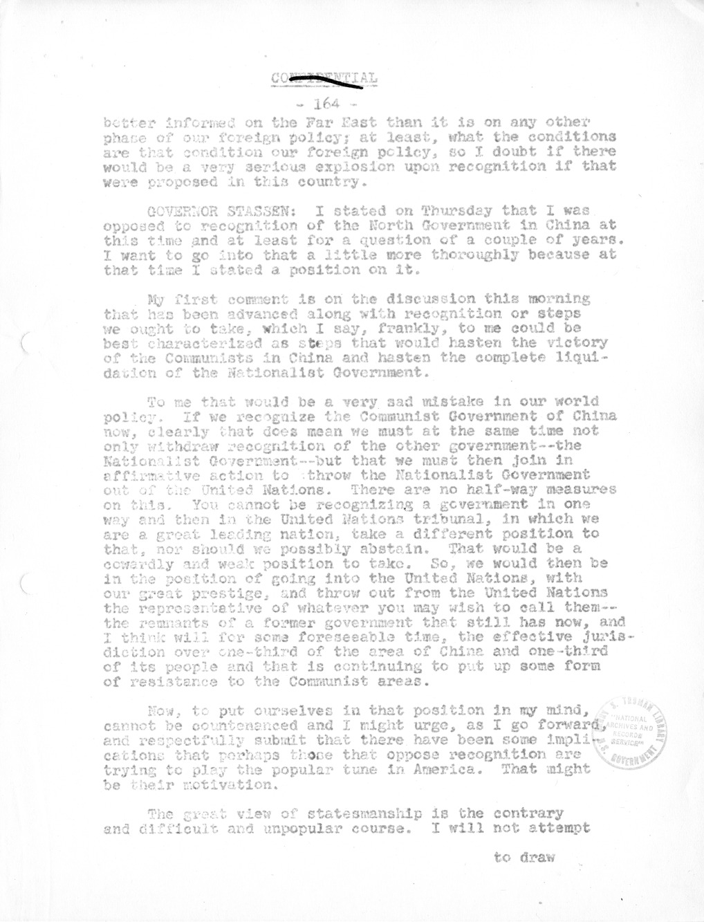 Record of Round-Table Discussion by Twenty-Five Far East Experts with the Department of State on "American Policy Toward China" [Part 2]