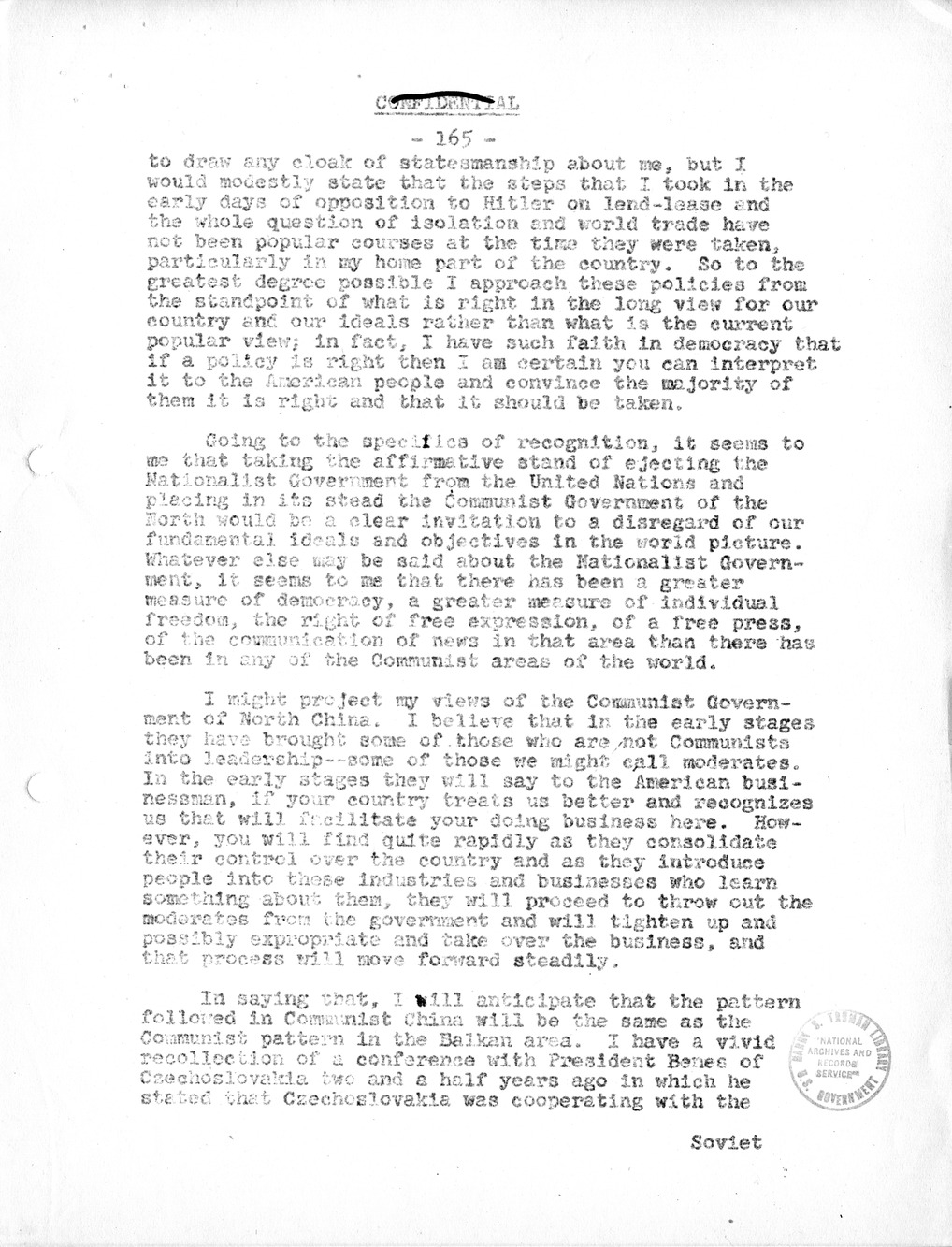 Record of Round-Table Discussion by Twenty-Five Far East Experts with the Department of State on "American Policy Toward China" [Part 2]