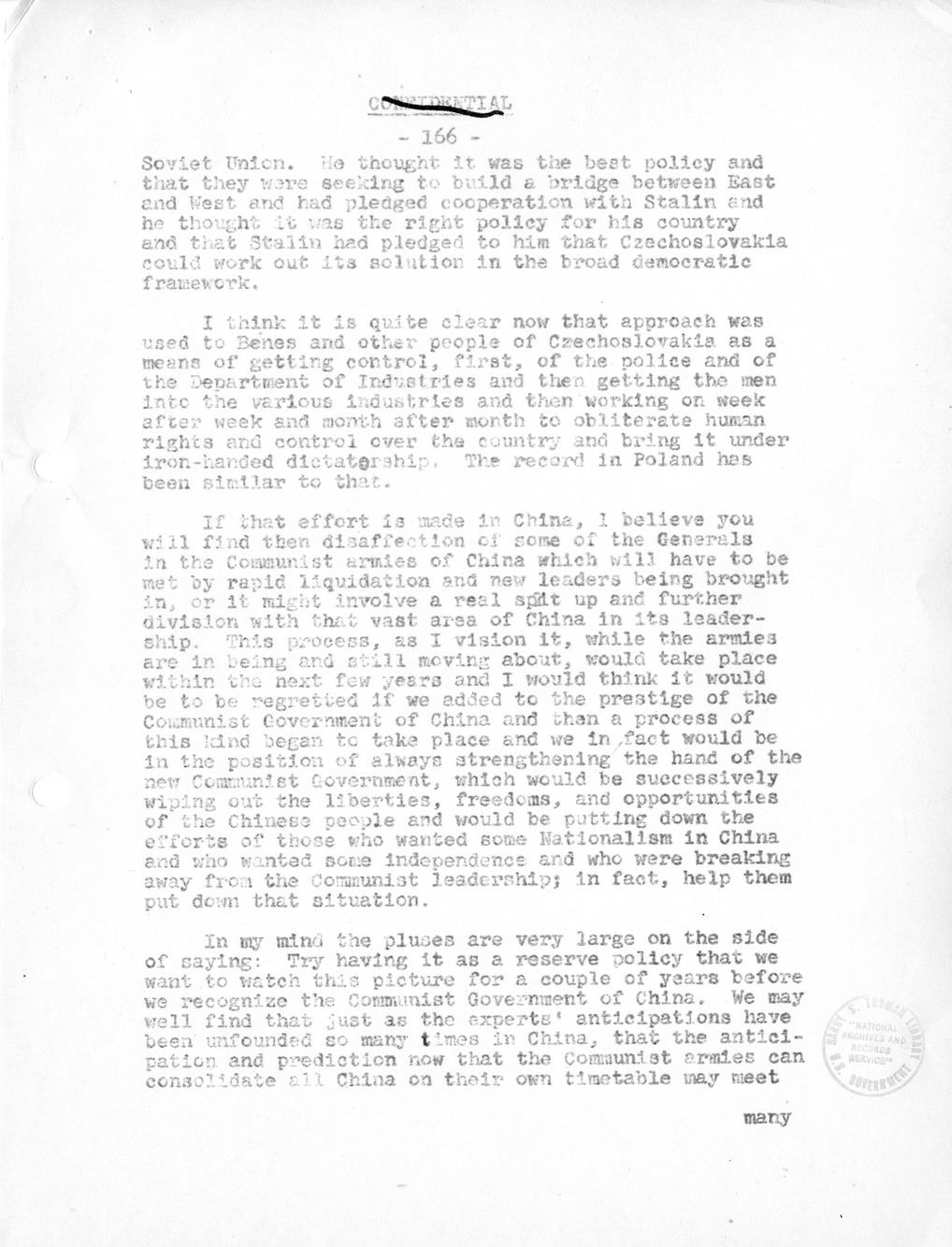 Record of Round-Table Discussion by Twenty-Five Far East Experts with the Department of State on "American Policy Toward China" [Part 2]