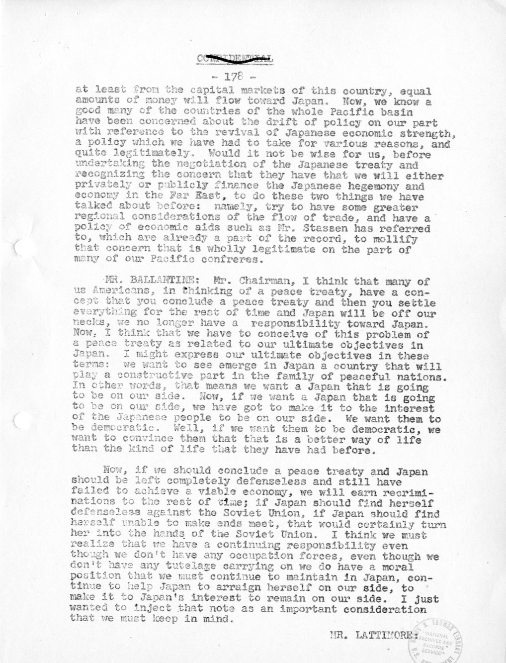 Record of Round-Table Discussion by Twenty-Five Far East Experts with the Department of State on "American Policy Toward China" [Part 2]