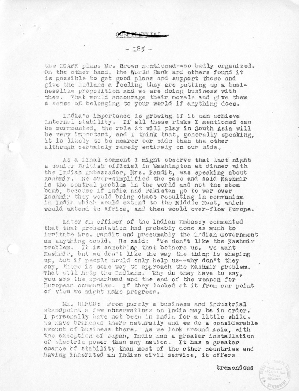 Record of Round-Table Discussion by Twenty-Five Far East Experts with the Department of State on "American Policy Toward China" [Part 2]