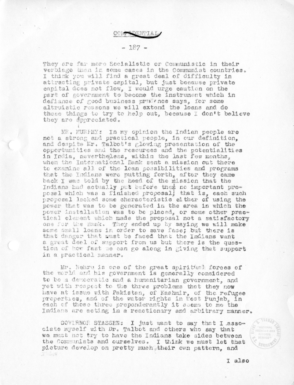 Record of Round-Table Discussion by Twenty-Five Far East Experts with the Department of State on "American Policy Toward China" [Part 2]